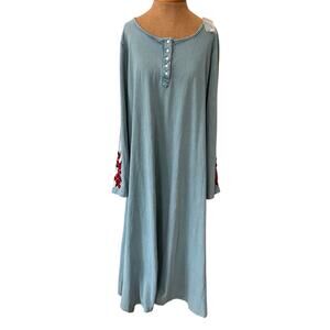 Vintag tea length cotton relax fit dress embroider sleeve The Pyramid collection